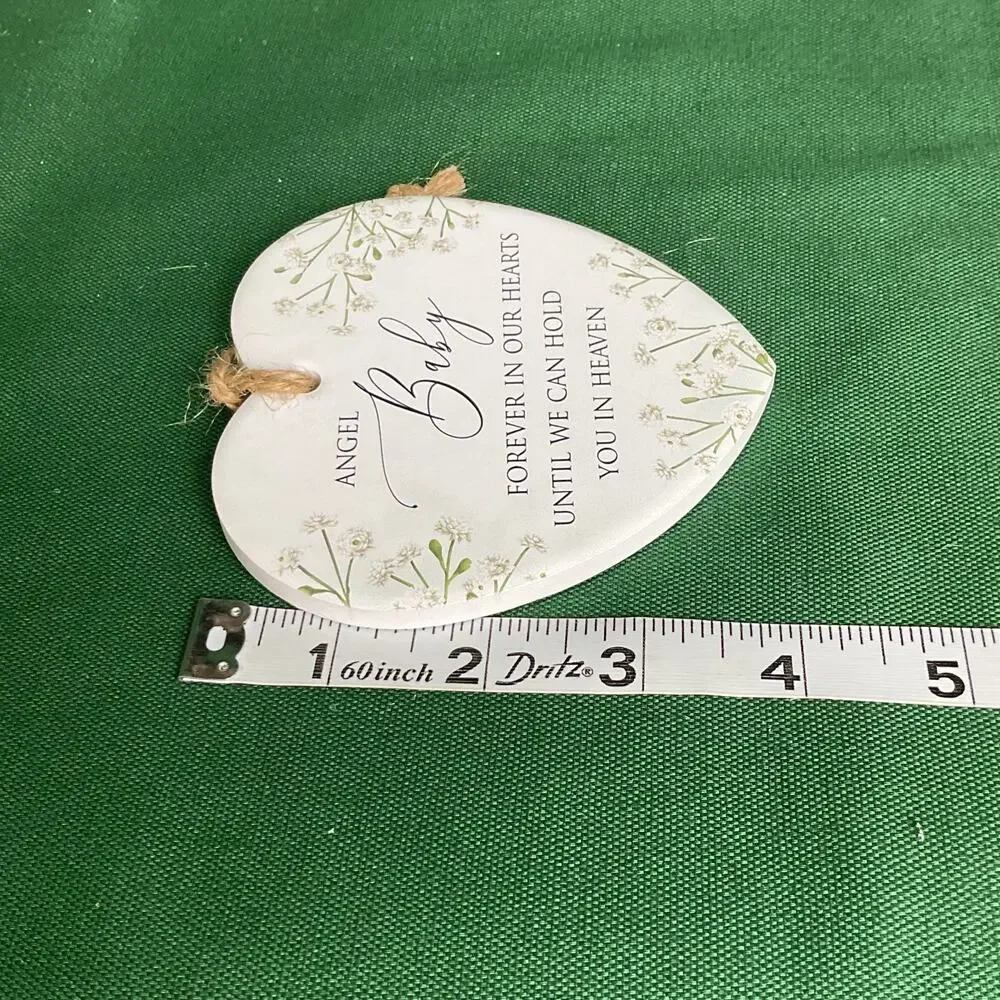 Angel Baby Remembrance Heart Christmas Ornament - Memorial Keepsake